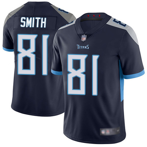 Tennessee Titans Limited Navy Blue Men Jonnu Smith Home Jersey NFL Football 81 Vapor Untouchable